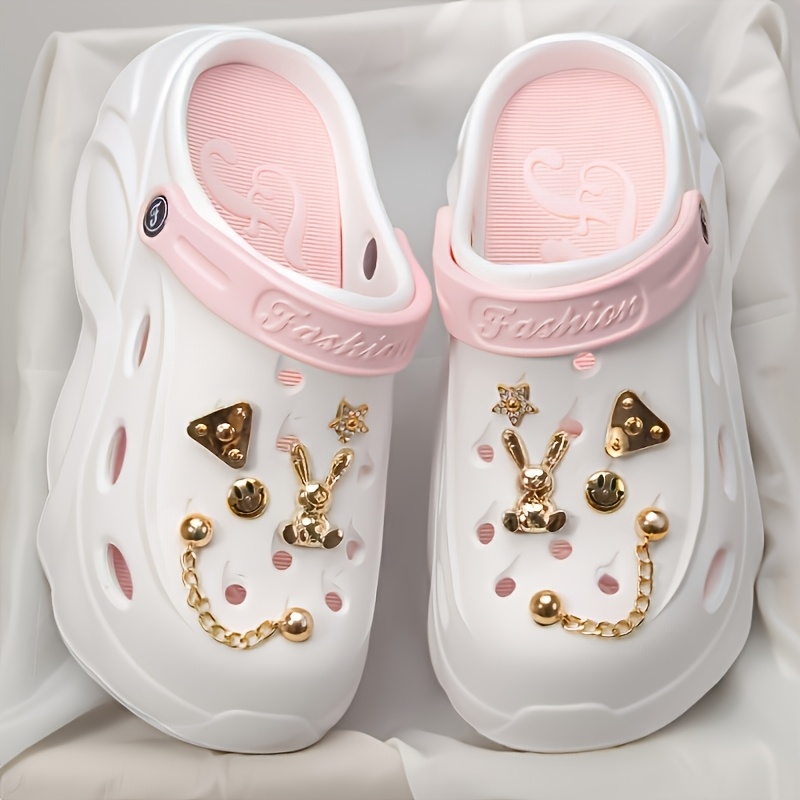 Jewelry Making For Adults - EVA Platform Clogs with Rabbit Chain