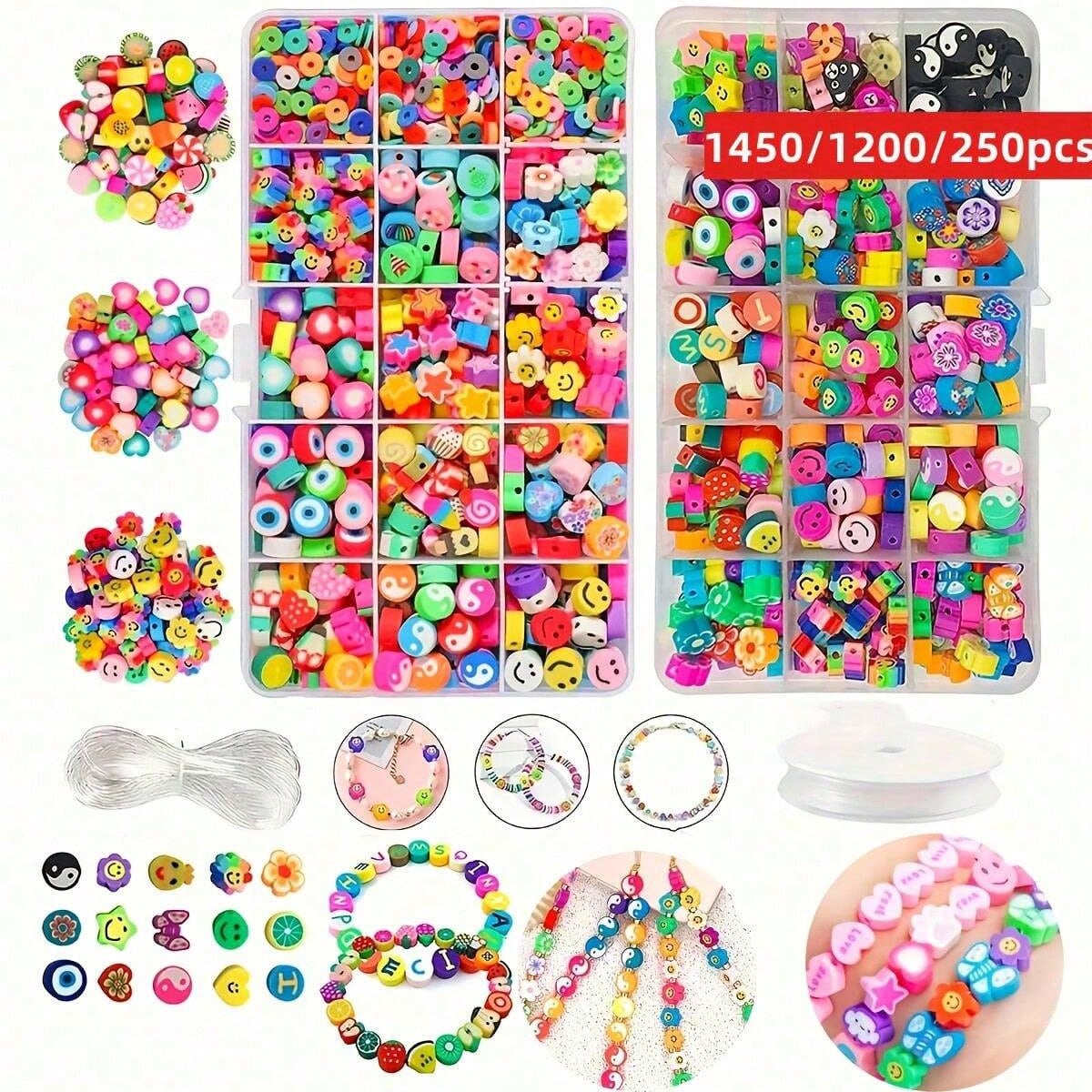 Jewelry Making In Clay - 1450/1200/250pcs Polymer Clay Beads Set, Box,