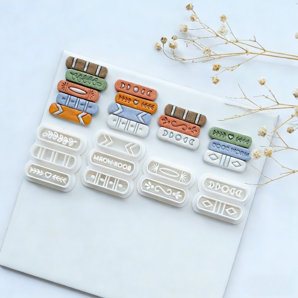 Jewelry Making Journal - 7pcs/set Book Stack Themed Polymer Clay
