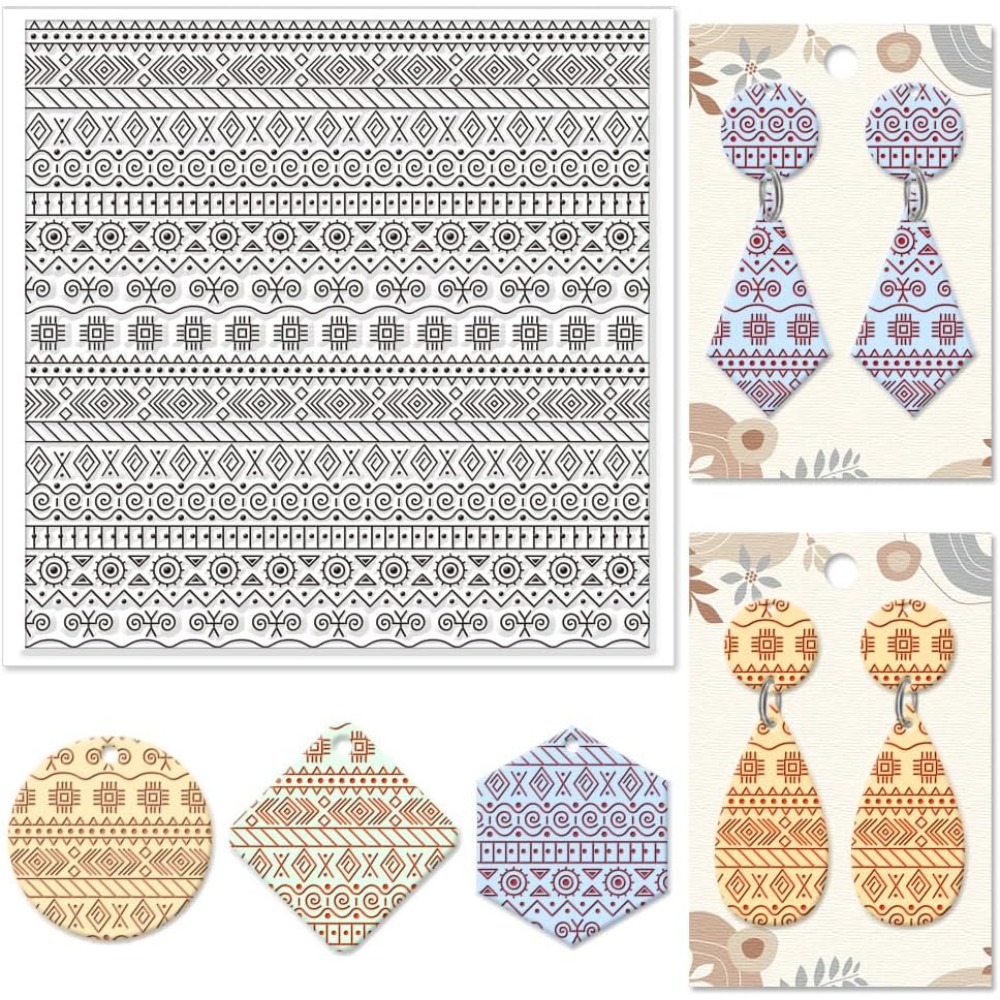 Textile Geometric Silicone Tex - Jewelry Making In Clay 评论和价格