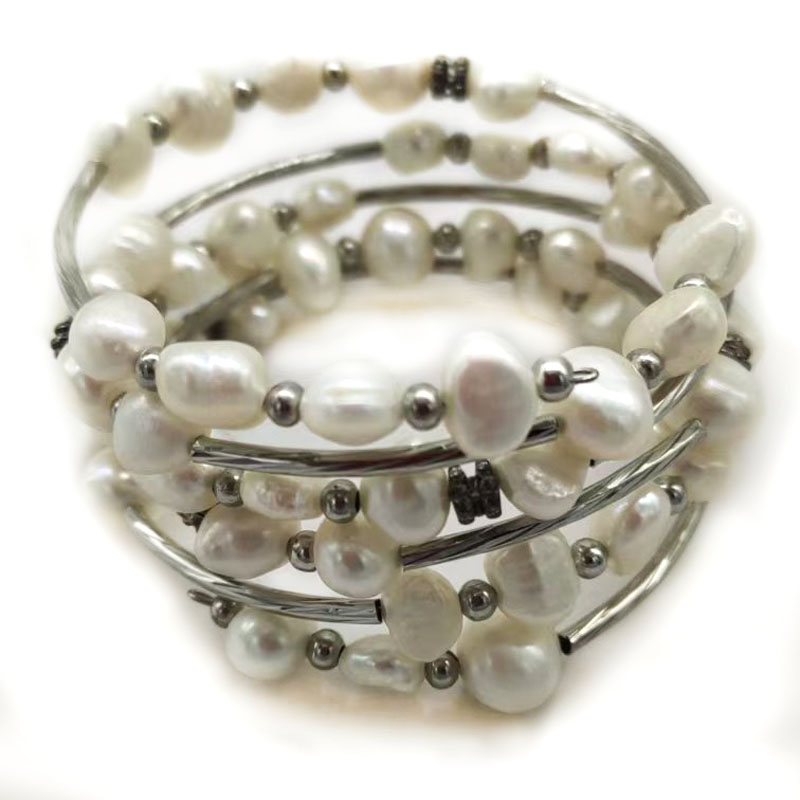 33 inches 7-8mm Rainbow Natura - Memory Wire Bracelet 评论和价格
