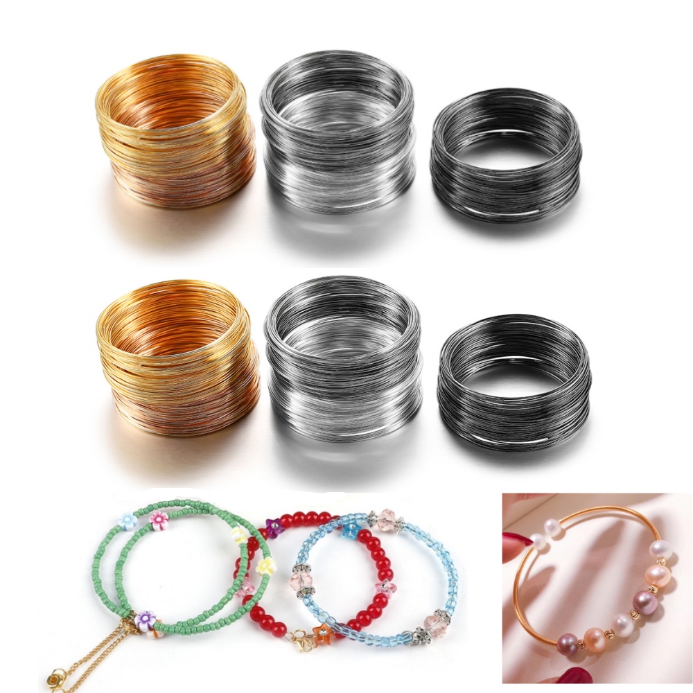 100 Loops/lot 0.6mm Silver Gol - Memory Wire Bracelet 评论和价格