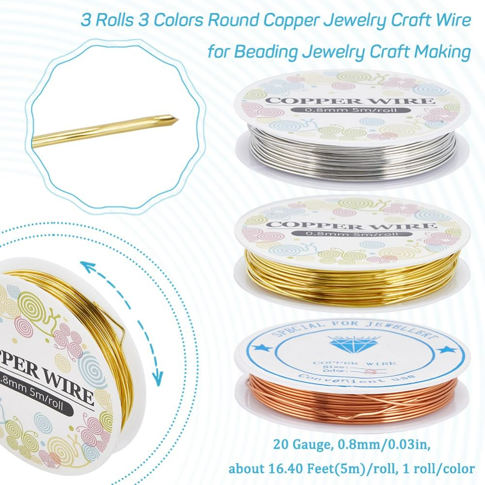 12.8M Copper Jewelry Wire 0.8m - Jewelry Making Degree 评论和价格