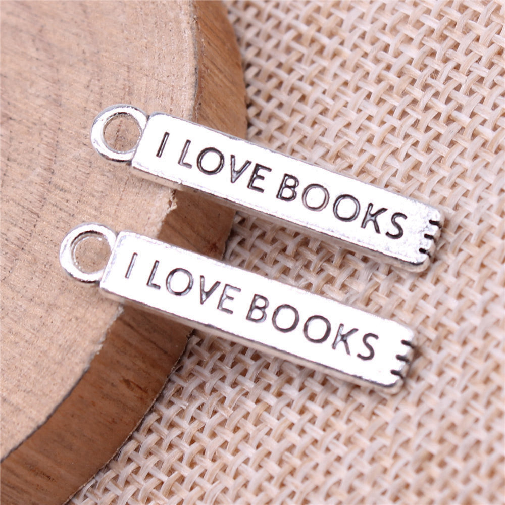 20pcs/lot I Love Books Charms  - Jewelry Making Journal 评论和价格