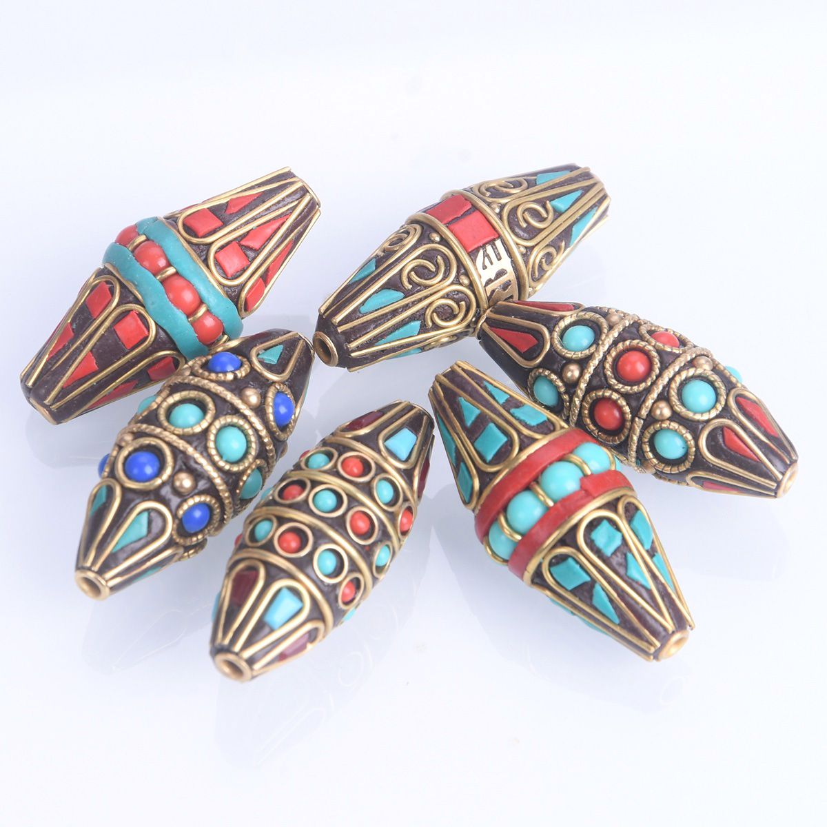 1pcs Bicone Oval Shape 38x15mm - Jewelry Making In Clay 评论和价格