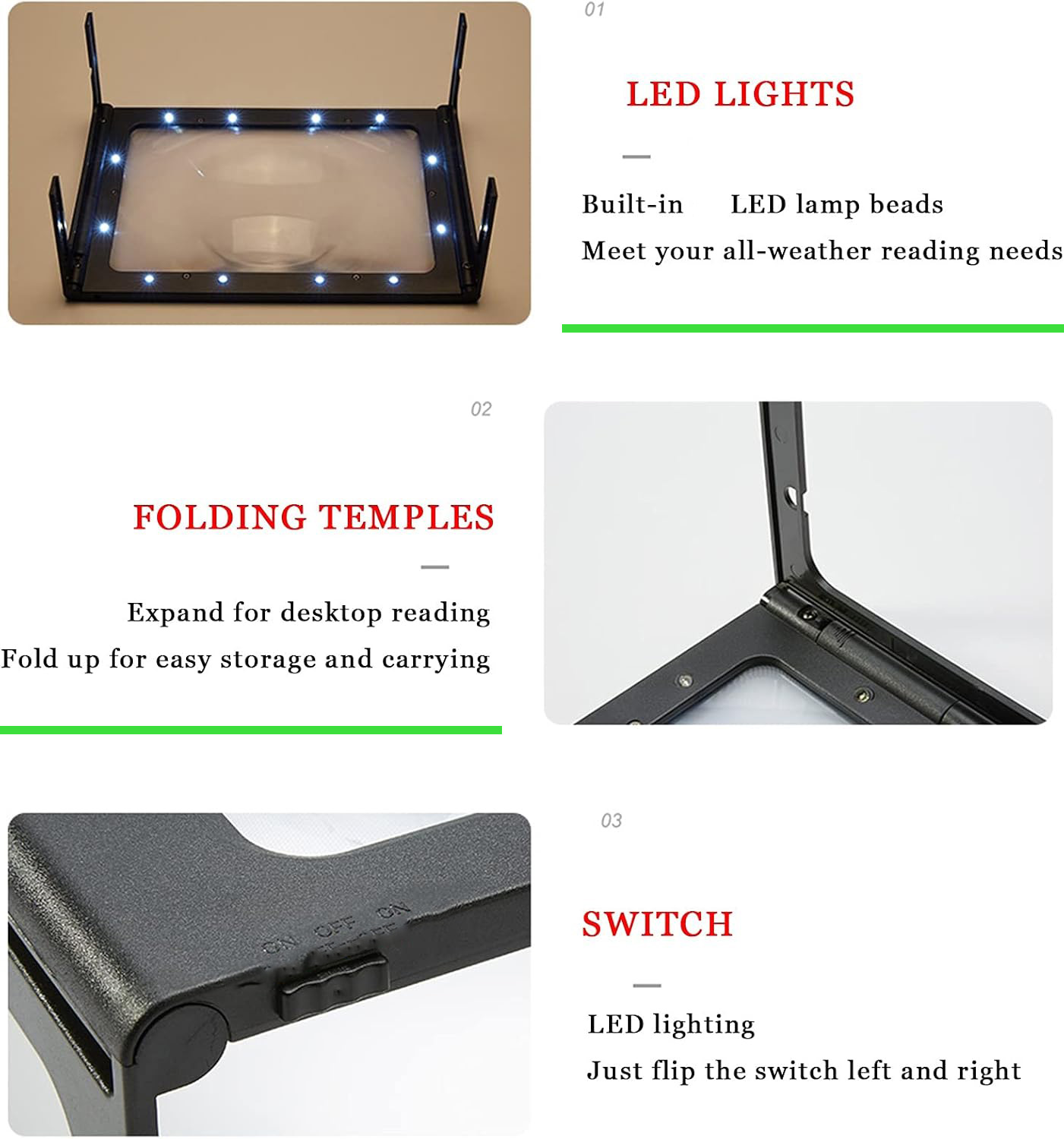 3X LED Magnifying Glass with S - Jewelry Making For Seniors 评论和价格
