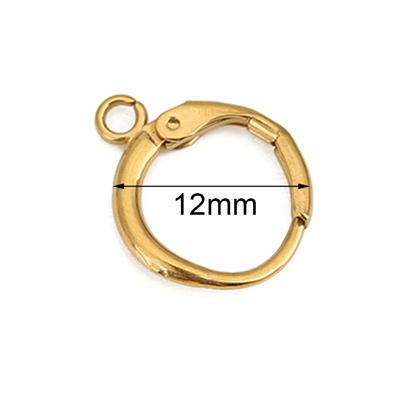 10pcs 12mm Hypoallergenic Earr - Jewelry Making Metal Supplies 评论和价格
