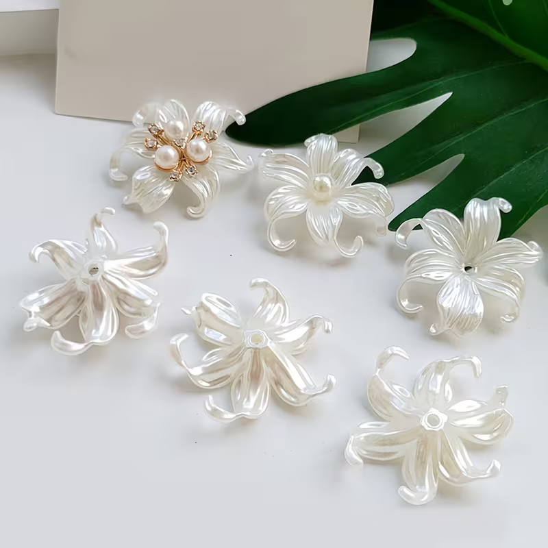 20pcs White Big Iris Flower Be - Jewelry Making For Adults 评论和价格