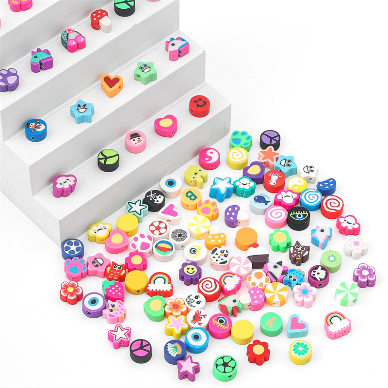 100Pcs Random Style Polymer Cl - Jewelry Making In Clay 评论和价格