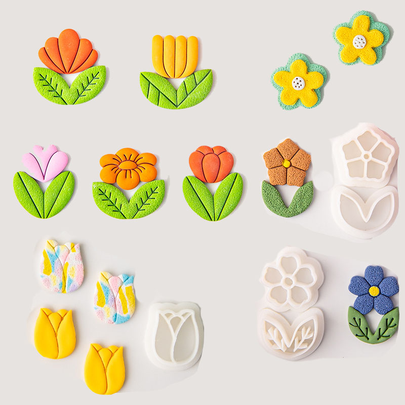 Tulip Flower Leaf Soft Pottery - Jewelry Making In Clay 评论和价格
