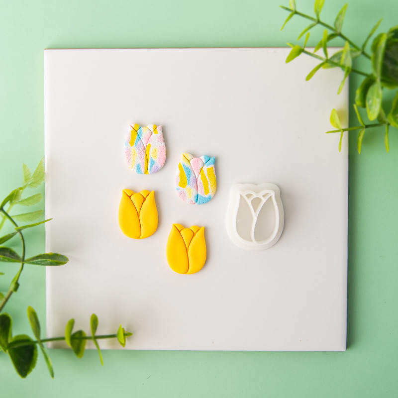 Tulip Flower Leaf Soft Pottery - Jewelry Making In Clay 评论和价格