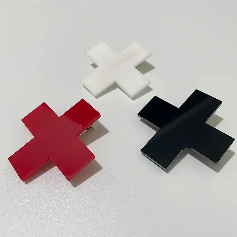 Y2K Red Cross Hair Clip Punk G - Jewelry Making For Adults 评论和价格